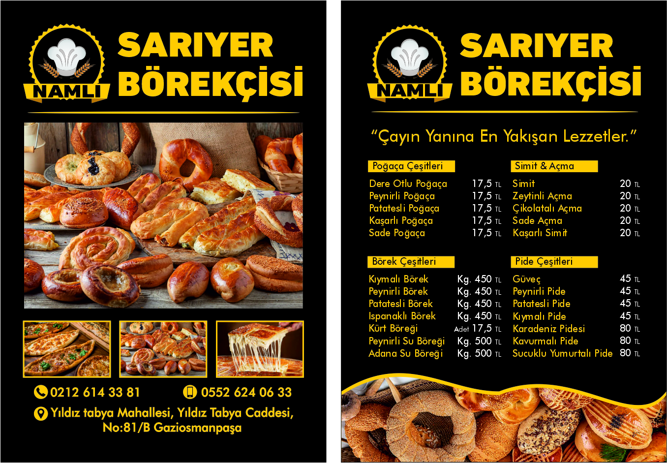 Valexira Kaliteli Restaurant ve Cafe Menü Baskı Hizmeti